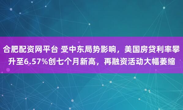 合肥配资网平台 受中东局势影响，美国房贷利率攀升至6.57%创七个月新高，再融资活动大幅萎缩